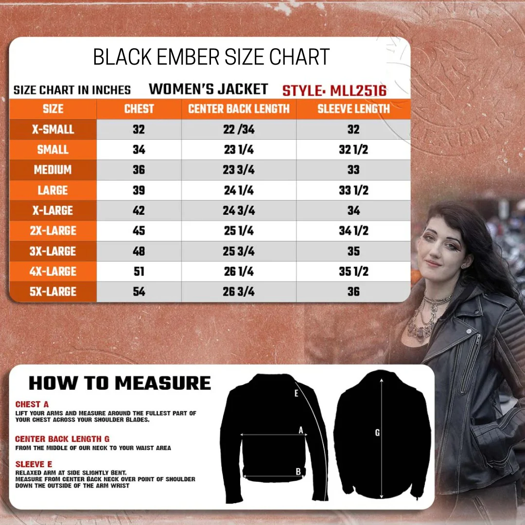 Black Ember Womens Leather Jacket With Removable Hoodie - Image 4