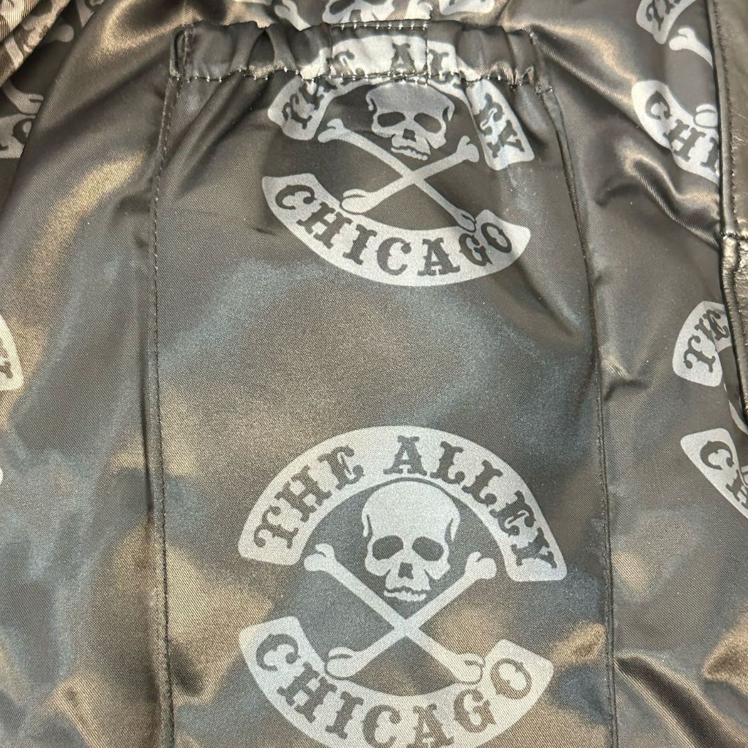 Classic Mens Leather Jacket with Bones Liner - Image 4