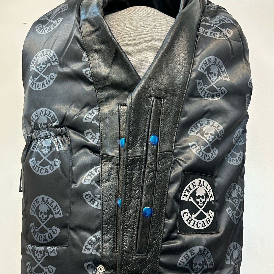 Classic Mens Leather Jacket with Bones Liner - Image 7