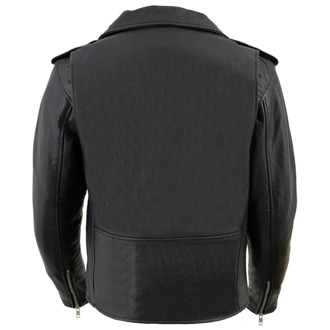 Womens Classic Leather Motorcycle Jacket - Image 3