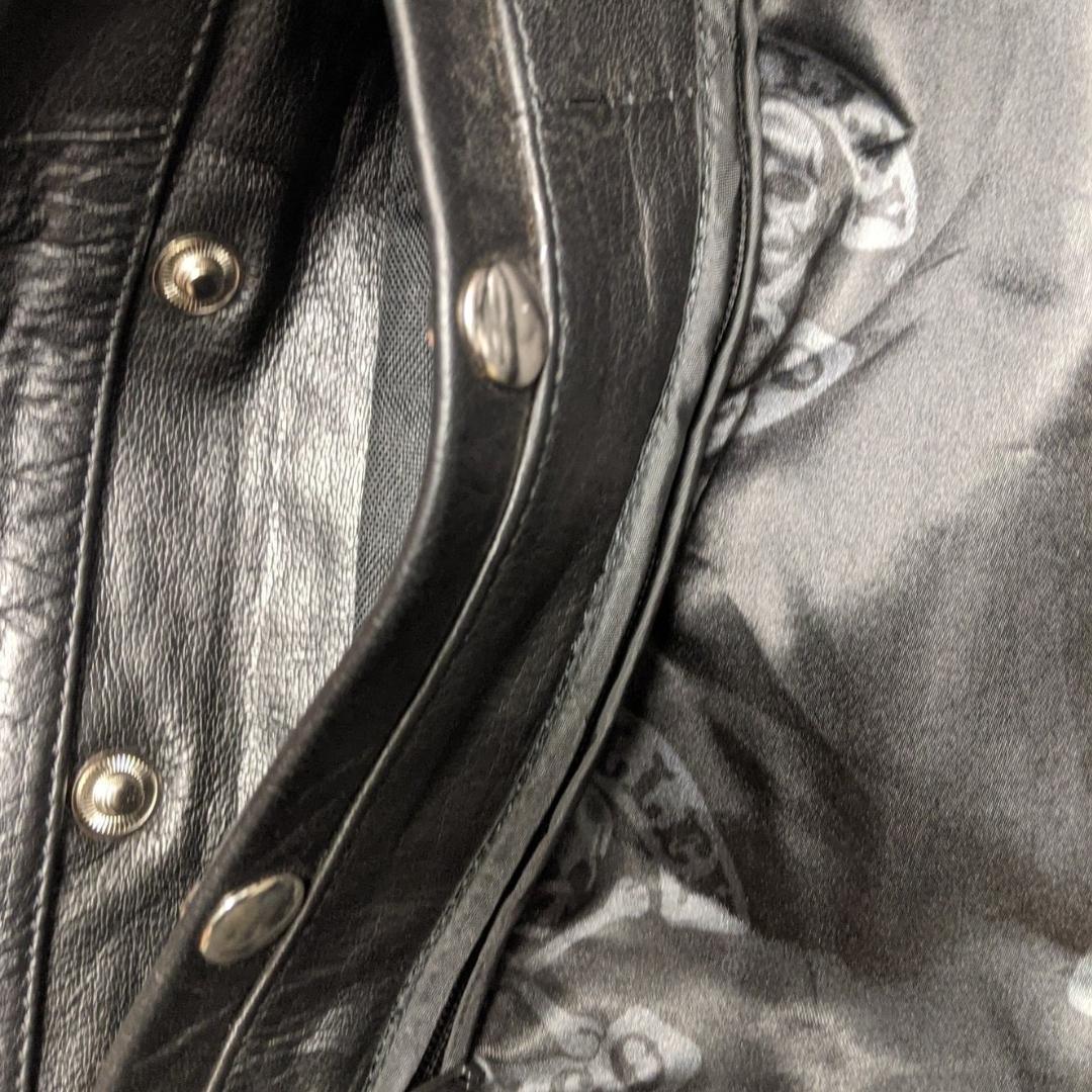 Mens Leather Moto Bomber Jacket - Image 4
