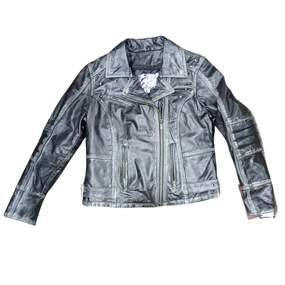 The Apocalypse Studded Womens Leather Jacket - Image 3